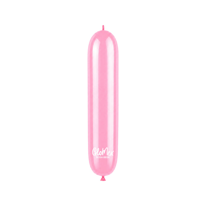 Globo Glomex 260 Estándar Rosa Bebé - 100 unidades