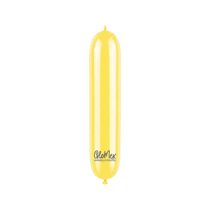 Globo Glomex 260 Pastel Amarillo Pastel - 100 unidades