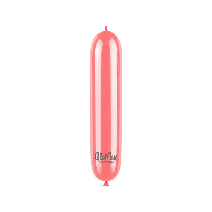 Globo Glomex 260 Pastel Rojo Pastel - 100 unidades