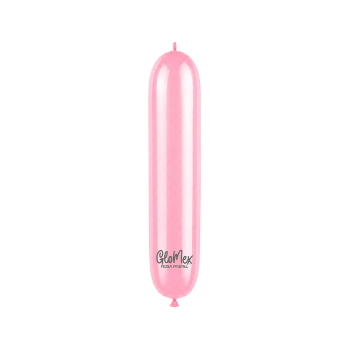 Globo Glomex 260 Pastel Rosa Pastel - 100 unidades
