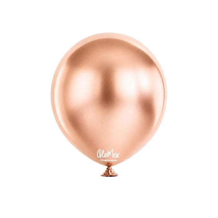Globo Glomex Chrome Chabacano de 12 Pulgadas - 100 unidades