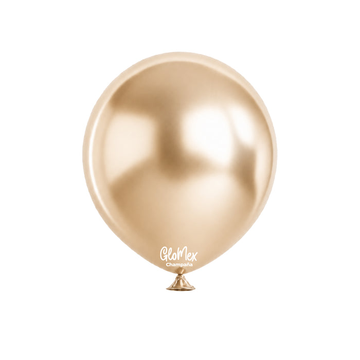 Globo Glomex Chrome Champagne de 12 Pulgadas - 100 unidades
