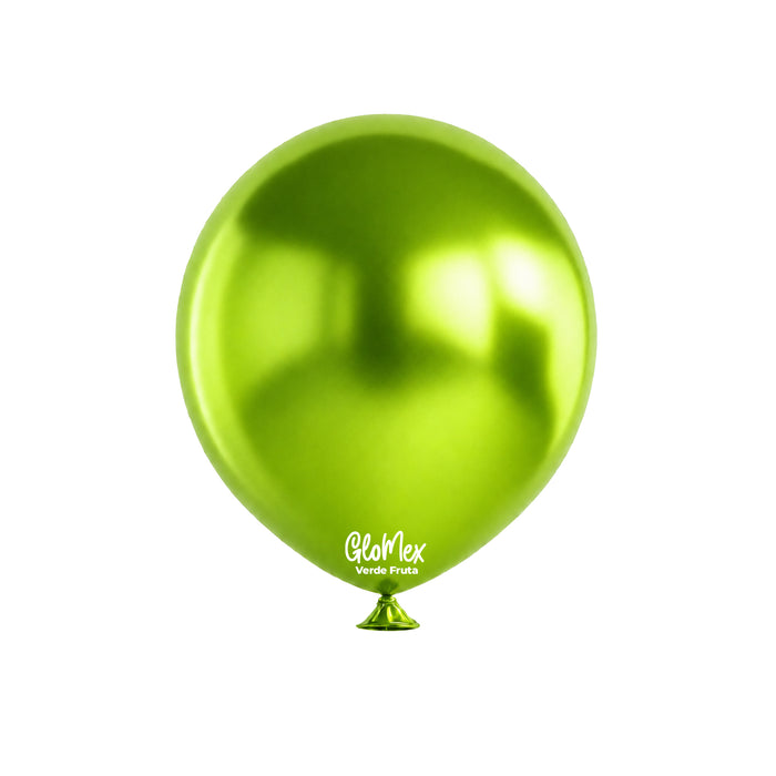 Globo Glomex Chrome Verde fruta Chrome de 12 Pulgadas - 100 unidades