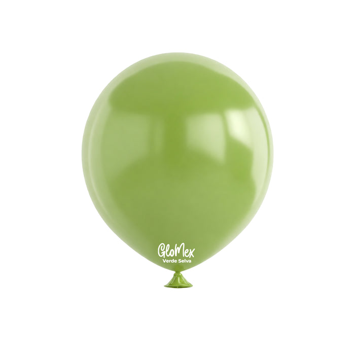 Globo Glomex Retro Verde Selva de 12 Pulgadas - 100 unidades