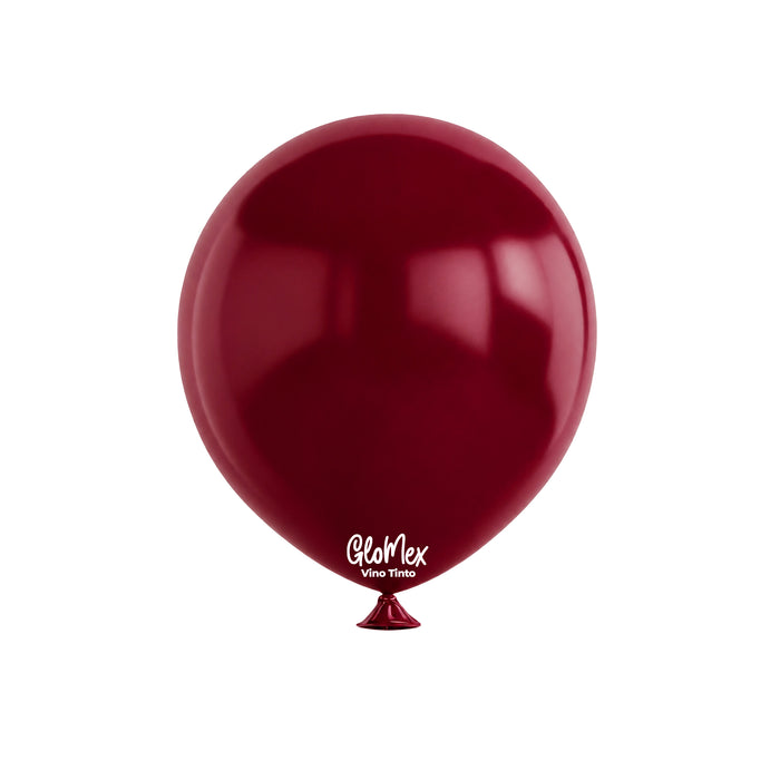 Globo Glomex Retro Vino Tinto de 12 Pulgadas - 100 unidades
