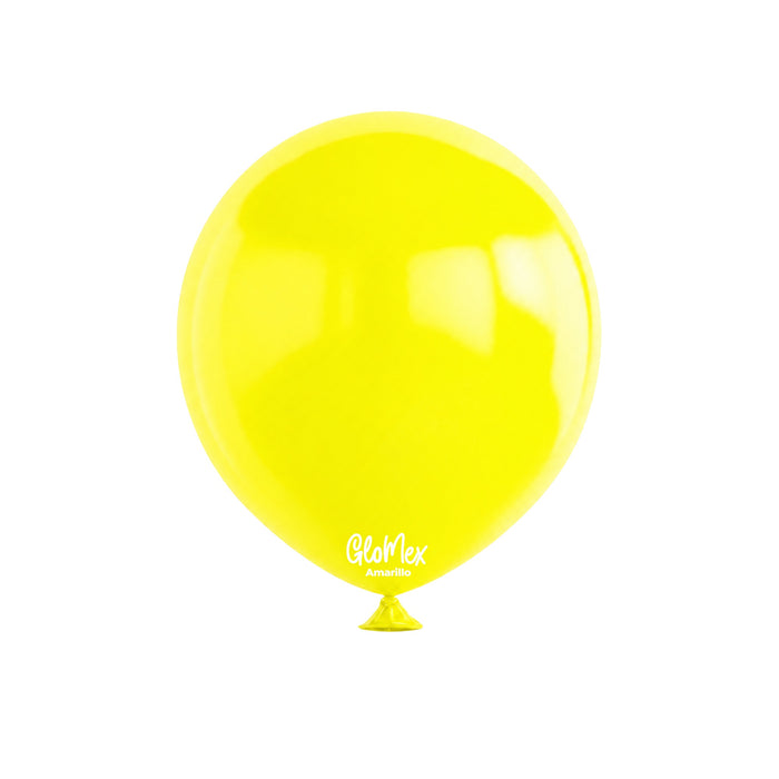 Globo Glomex Estándar Amarillo de 12 Pulgadas - 100 unidades