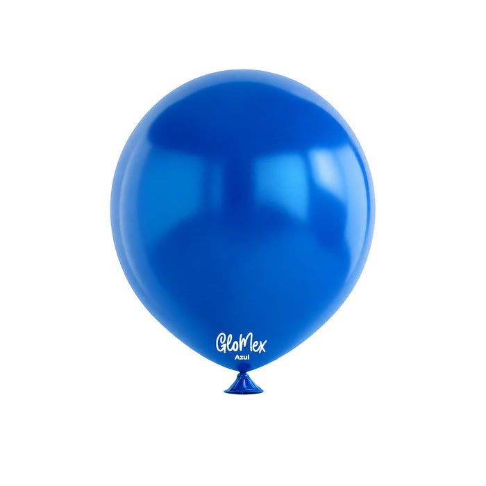 Globo Glomex Estándar Azul de 12 Pulgadas - 100 unidades