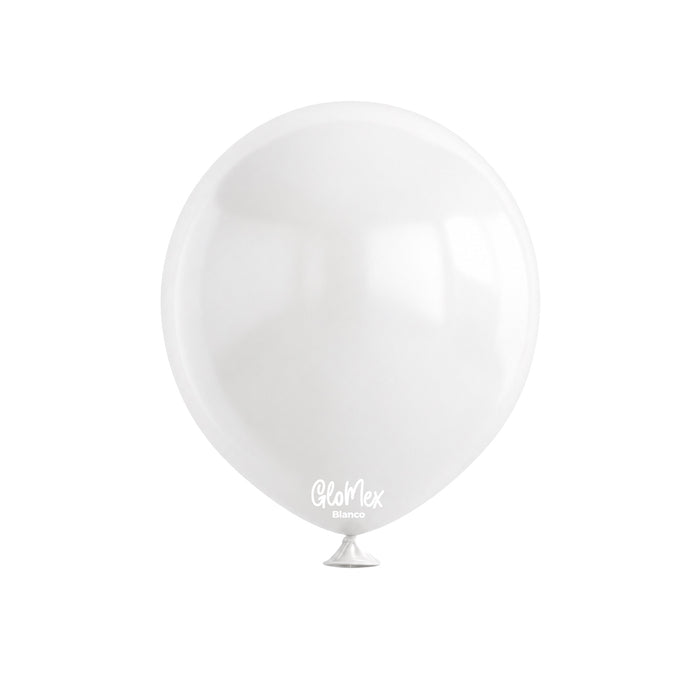 Globo Glomex Estándar Blanco de 12 Pulgadas - 100 unidades