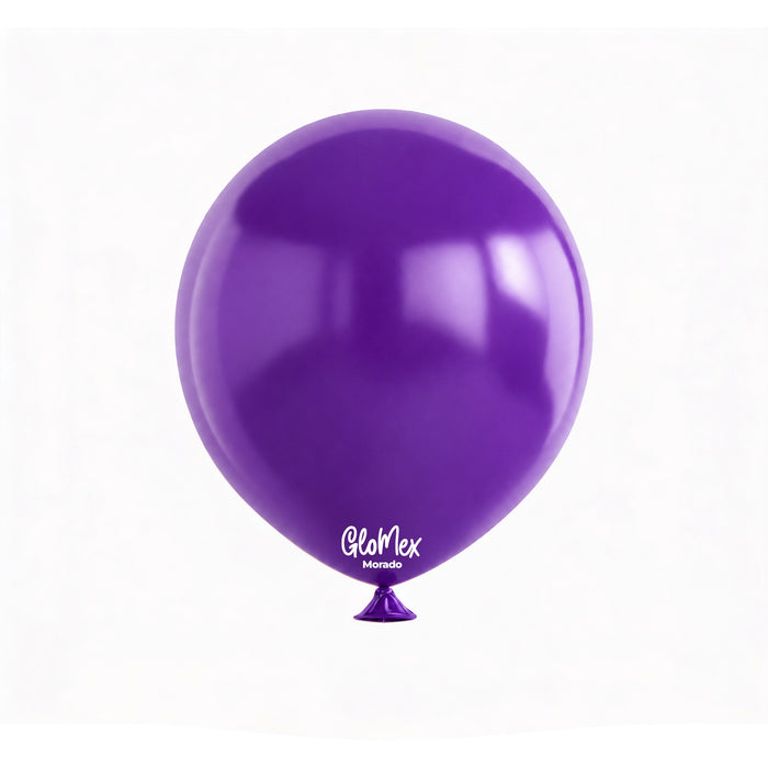 Globo Glomex Estándar Morado de 12 Pulgadas - 100 unidades