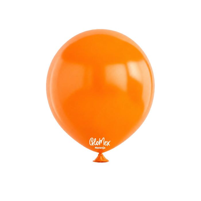 Globo Glomex Estándar Naranja de 12 Pulgadas - 100 unidades