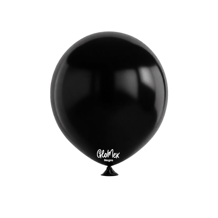 Globo Glomex Estándar Negro de 12 Pulgadas - 100 unidades