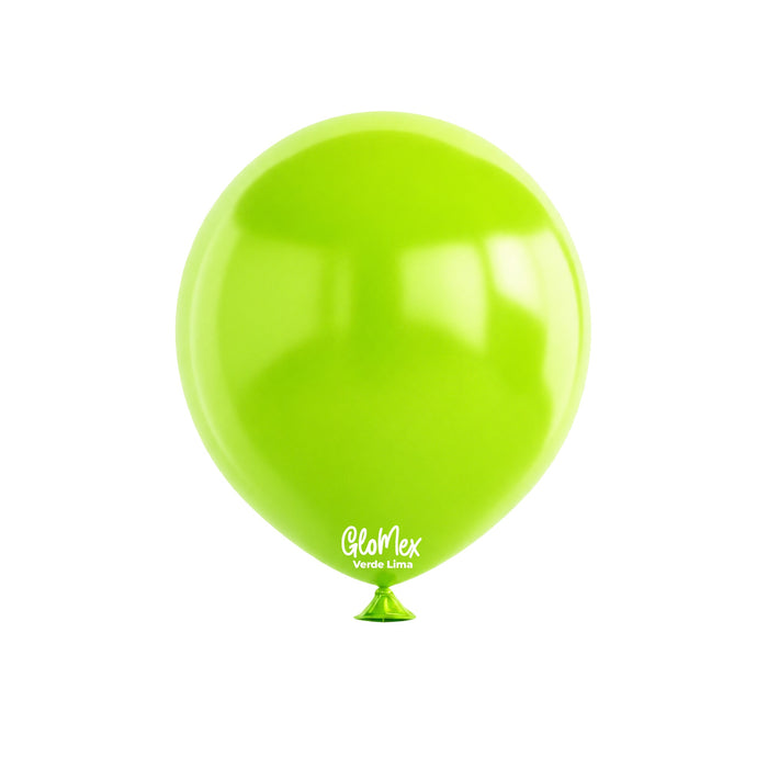 Globo Glomex Estándar Verde Lima de 12 Pulgadas - 100 unidades