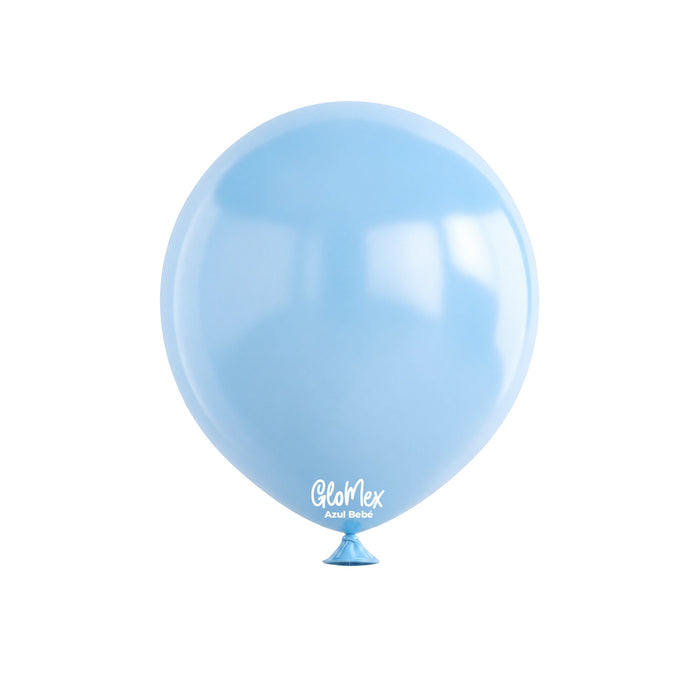 Globo Glomex Estándar Azul Bebé de 12 Pulgadas - 100 unidades