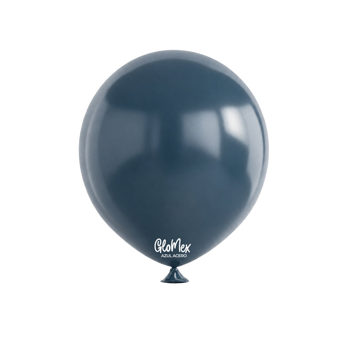 Globo Glomex Hazy Azul Acero de 12 Pulgadas - 100 unidades