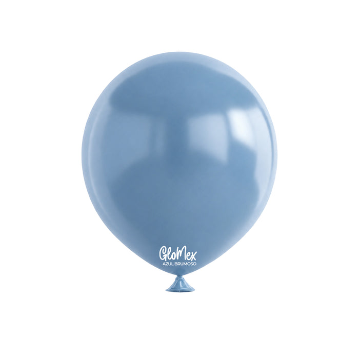Globo Glomex Hazy Azul Brumoso de 12 Pulgadas - 100 unidades