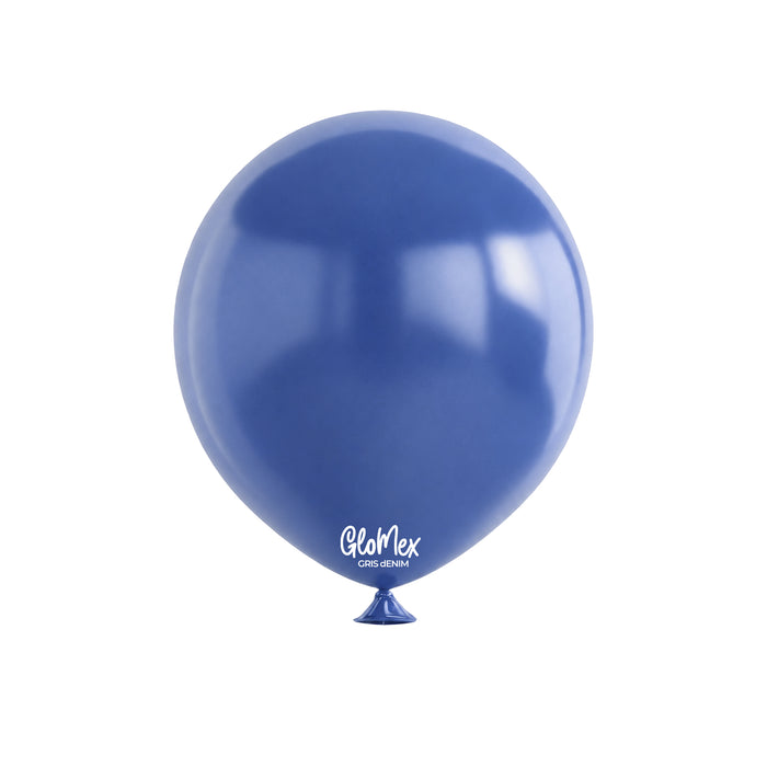 Globo Glomex Hazy Gris Denim de 12 Pulgadas - 100 unidades