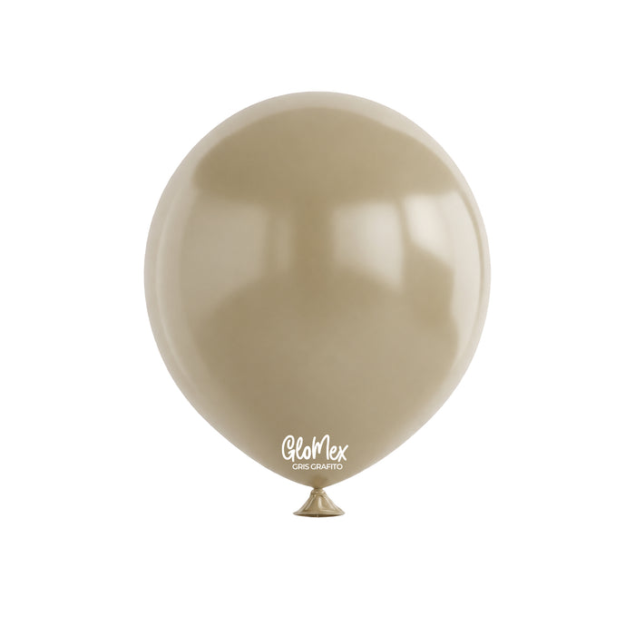 Globo Glomex Hazy Gris Grafito de 12 Pulgadas - 100 unidades