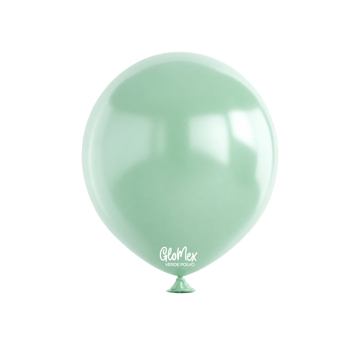 Globo Glomex Hazy Verde Polvo de 12 Pulgadas - 100 unidades