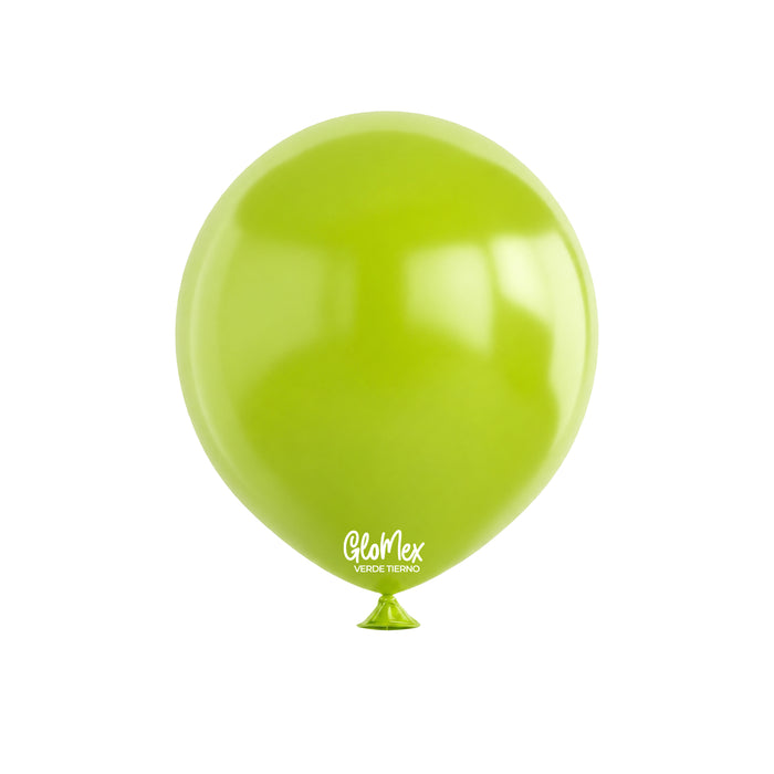 Globo Glomex Hazy Verde Tierno de 12 Pulgadas - 100 unidades