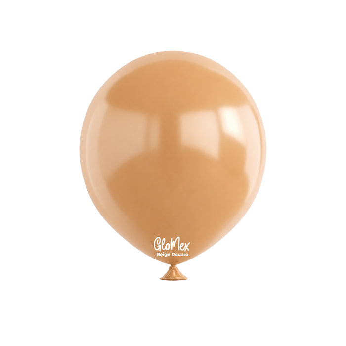 Globo Glomex Retro Beige Oscuro de 12 Pulgadas - 100 unidades