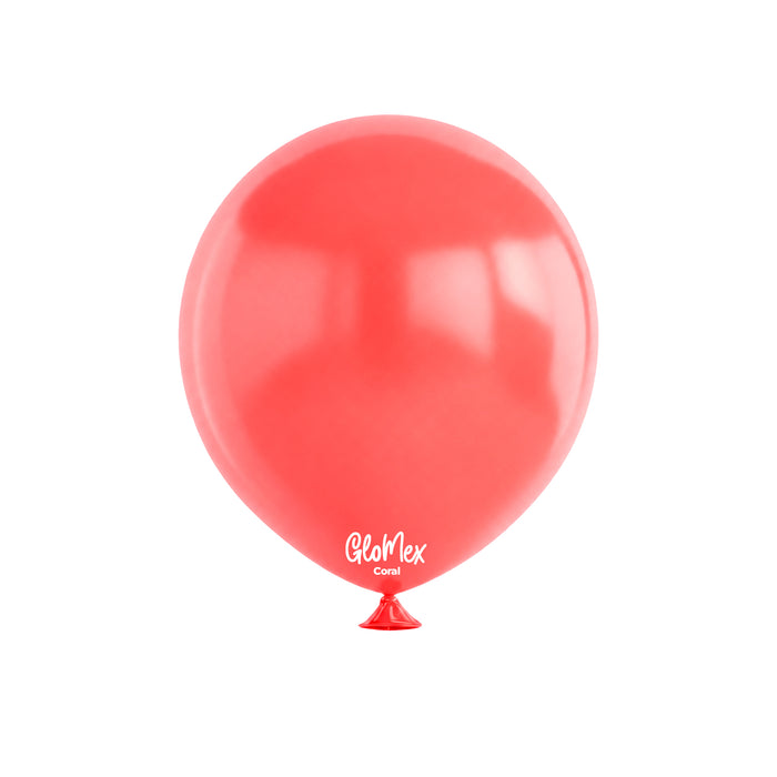 Globo Glomex Retro Rojo Coral de 12 Pulgadas - 100 unidades