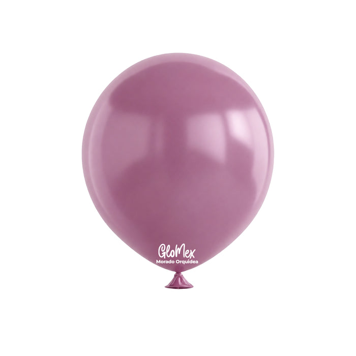 Globo Glomex Retro Morado Orquídea de 12 Pulgadas - 100 unidades