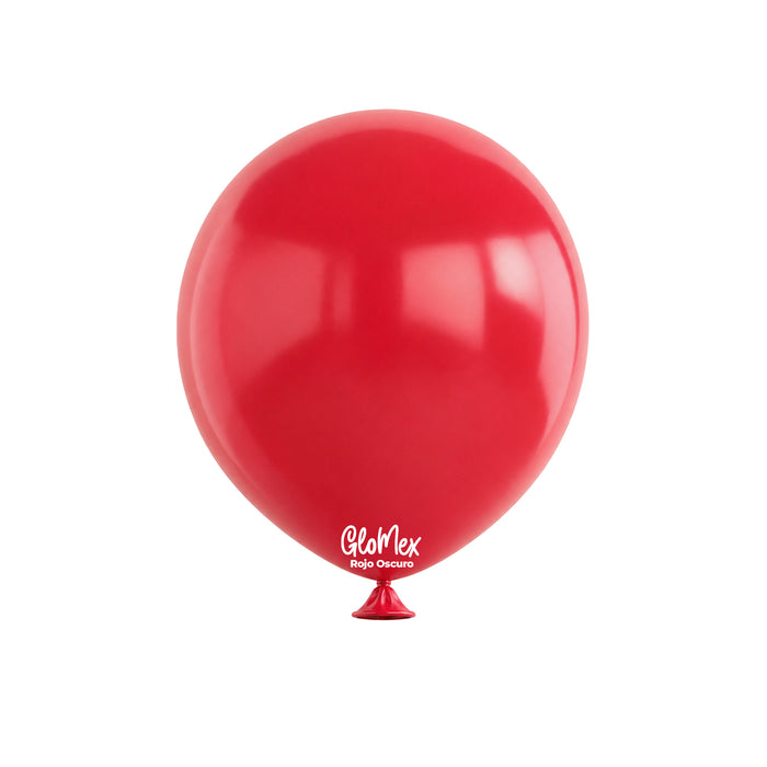 Globo Glomex Retro Rojo Oscuro de 12 Pulgadas - 100 unidades