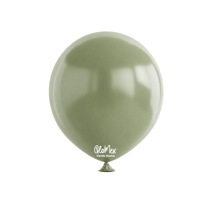 Globo Glomex Retro Verde Humo de 12 Pulgadas - 100 unidades