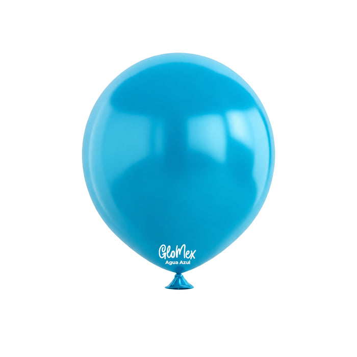 Globo Glomex Trendy Agua Azul de 12 Pulgadas - 100 unidades