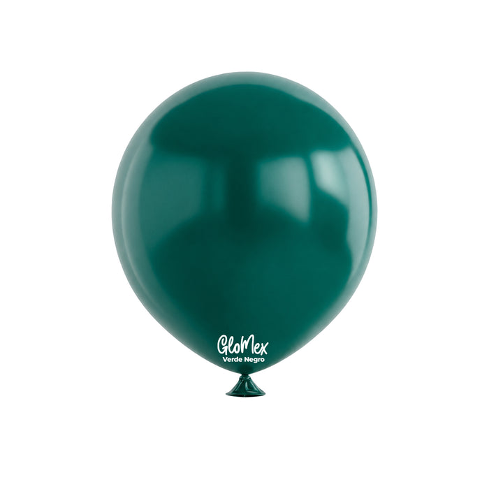 Globo Glomex Trendy Verde Negro de 12 Pulgadas - 100 unidades