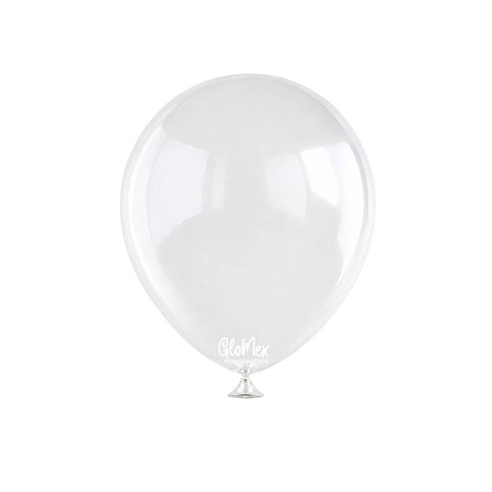 Globo Glomex Estándar Transparente de 5 Pulgadas - 100 unidades